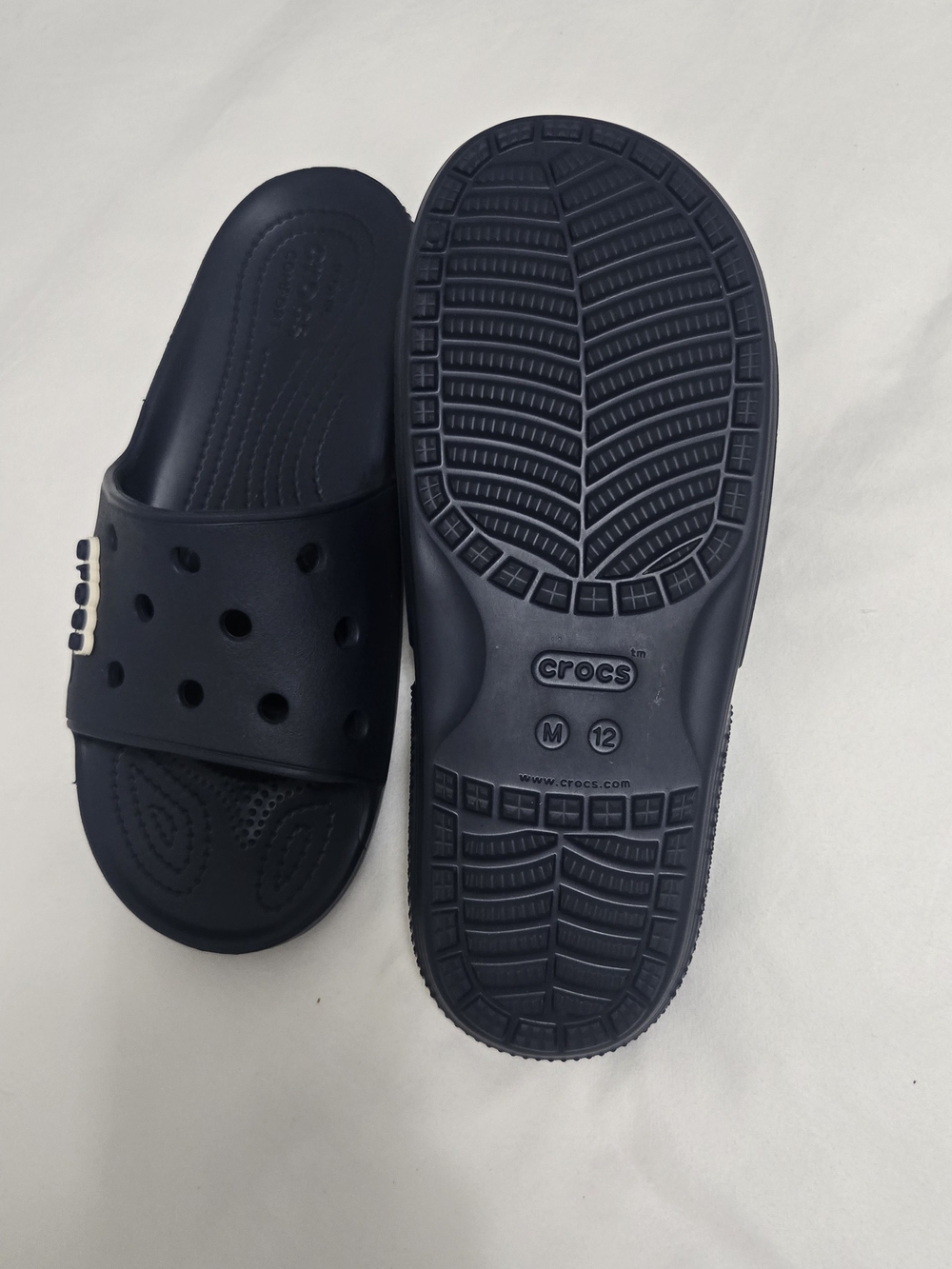 Mens Crocs Classic Slide Sandals in Navy